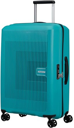 American Tourister Aerostep - Spinner M, Erweiterbarer Koffer, 67 cm, 66.5/72.5 L, Türkis (Turquoise Tonic)