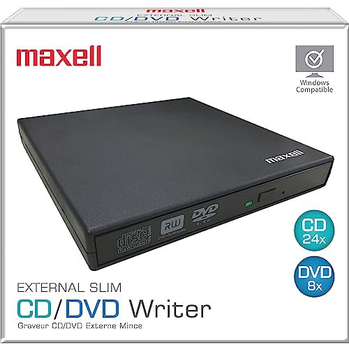 Maxell CD/DVD Disc Writer - Easy and Versatile Solution for Copying, Backing Up, Watching, and Listening