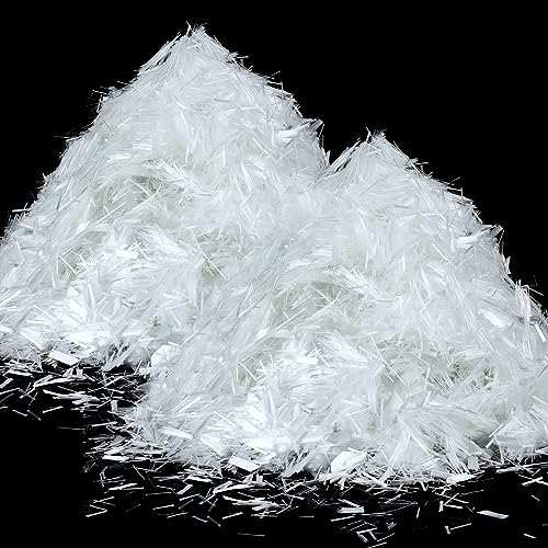 Lot de 2 fibres de verre pour béton ciment mortier mélange de renforcement anti-infiltration et fissures Blanc 4,5 kg