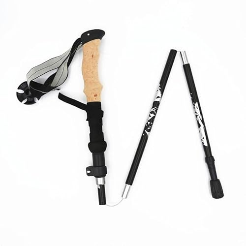 INF Wanderstöcke, Faltbare Trekkingstöcke mit Kork-Griff, Verstellbar 115-135cm, 7075 Aluminium, für Trekking, Wandern