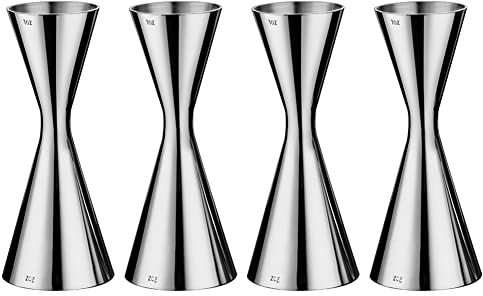 Censous 4 vasos dosificadores de acero de doble cabeza Bar Wine Cóctel Shaker Jigger 60 ml