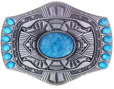 YOQUCOL American Western Cowboy Indian Elements Vintage Türkis Gürtelschnalle für Herren