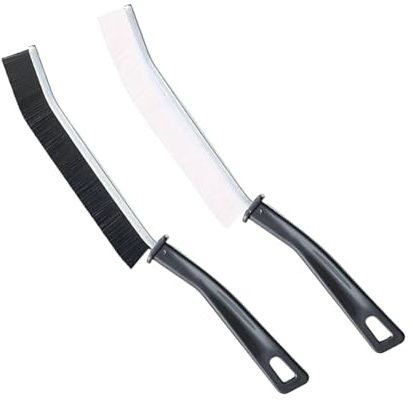 2pcs Zephy Crevice Cleaning Brush, Hard-Bristle Cleaning Brush UK, Multi-Purpose, Gap Cleaning Brush, Grout Cleaner, Grout Brush, Kitchen Gadgets 2023 New, Bathroom, Carpet Cleaner (Black and White)