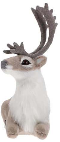 Cabilock 2 STK Simulation Elchdekoration REH Hirsch Spielzeugfigur Weihnachtliche Rentierfigur Falsches Rentier Weihnachten Rentier Kuchendekoration Drinnen Tisch Kunstpelz Aus Kunststoff