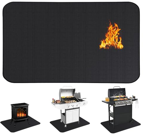 Hailue Große Untergrill-Matte, 198 x 122 cm, Grill-Bodenmatten, Deck-/Terrassenschutzmatte, Feuerfest, wasserabweisend, öldicht, leicht zu reinigen, wiederverwendbare Grillmatten für Outdoor-Grill