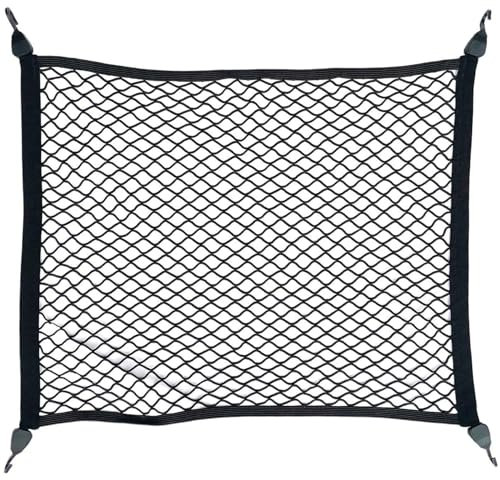 Gepäcknetz, 61 x 40,6 cm, Gepäcknetz mit Haken, gleichmäßiges Netz, elastisches Bungee-Netz mit feiner Kante, Allzweck-LKW-Autonetz für Kofferraum, Dach, Gepäcknetz, Kofferraumnetz, Autonetz, Bungee-N