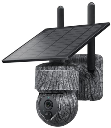 VENEKA 5MP 4G SIM Solar PTZ Camera WIFI Outdoor Wireless IP Cameras with Solar Panel Two Way Audio Security CCTV Camera(A) Easy to Use