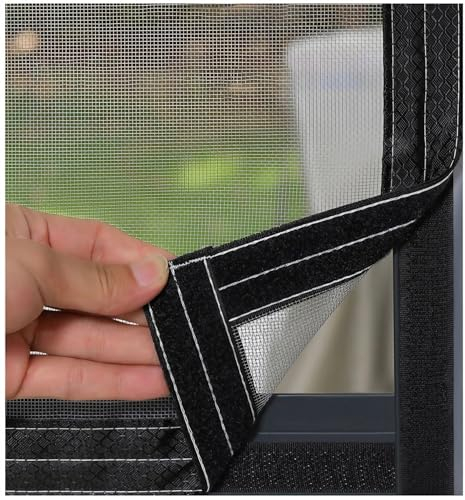 Edelstahl Katzenschutz Fenster Netz mit Selbstklebeband, Metall Katzennetz für Balkon Ohne Bohren, Transparent Fliegengitter Katzensicher für Terrassentür, Kellerfenster, Größe nicht verstellbar(90x10