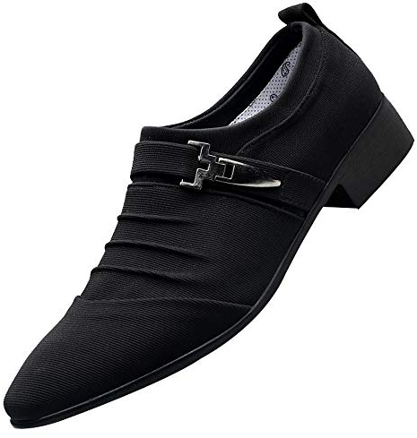 Dinglong Zapatillas Vestir Hombre Zapatos Informales para Hombre, Zapatos Formales con Punta Estrecha, Zapatos de Lona, Zapatos de Negocios a la Zapatillas Vestir Hombre Zapatillas de Vestir Hombre