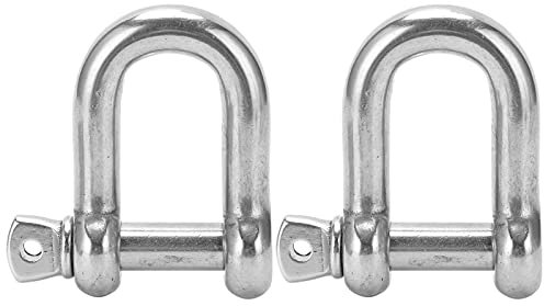 ChengyuWei M16 D-Ring-Schäkel Bootsanker-Schäkel 304 Edelstahlkette, 2 Stück D-Ring-Schäkel, Robustes Mini-Schäkel-Armband, für Paracord-Schmuck, robuster D-förmiger Schäkel