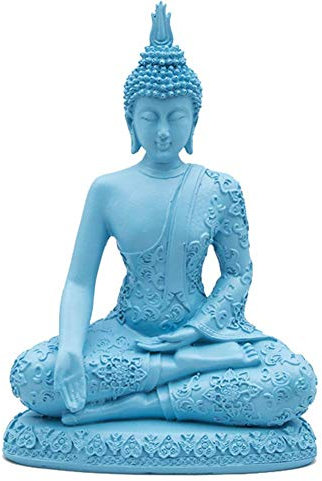 Buddha-Statue, Ornament, Figur, dekorativ, sitzend oder liegend, Meditationsskulptur, religiöses Dekor, handgefertigt, Fengshui-Figur, Kunsthandwerk, Heim- und Bürodekoration, C