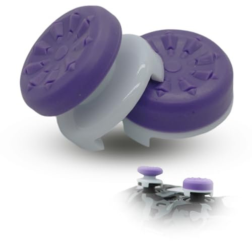 MatoSan 2 mandos elevados – 7 mm y 11 mm tapas de precisión para un mejor agarre – Accesorios de juego para mandos de juego modernos – Stick Protection & Aim Assist (morado)