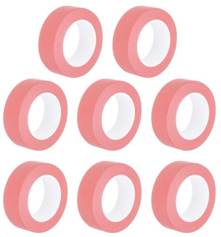 sourcing map Lot de 8 rouleaux de ruban de masquage rose de 2,3 cm de large pour la maison, le bureau, l'entrepreneur commercial, peinture propre et anti-goutte
