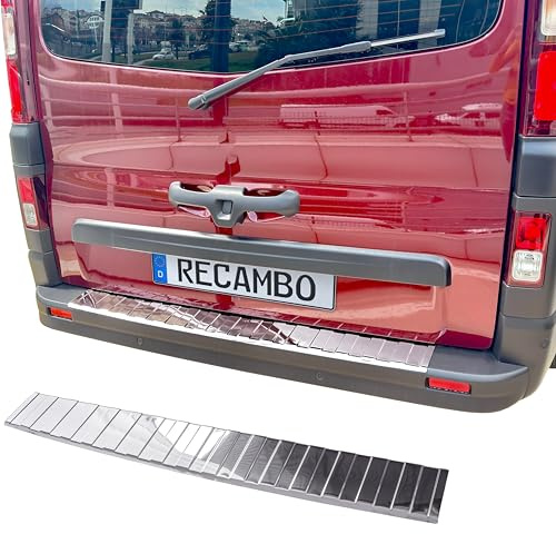 Recambo | Protector de Parachoques Trasero | Compatible con Nissan Primastar NV300 | a Partir de 2016 | Acero Inoxidable Cromado | Protección Borde de Carga