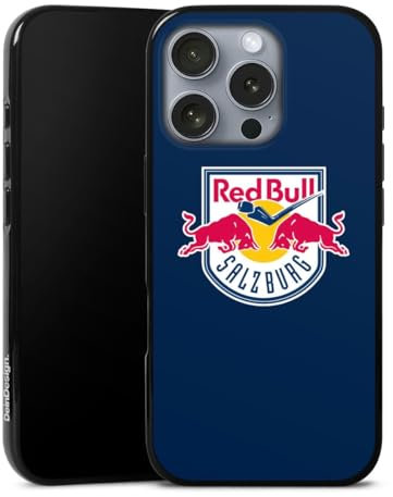 Silikon Hülle kompatibel mit Apple iPhone 16 Pro Case schwarz Handyhülle EC Red Bull Salzburg Offizielles Lizenzprodukt Eishockey