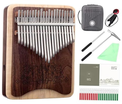 Kalimba 21 Keys Kalimba Musikinstrument Finger Piano Volles Massives Holz Schwarz Walnuss Kalimba Daumen Klavier Tragbar