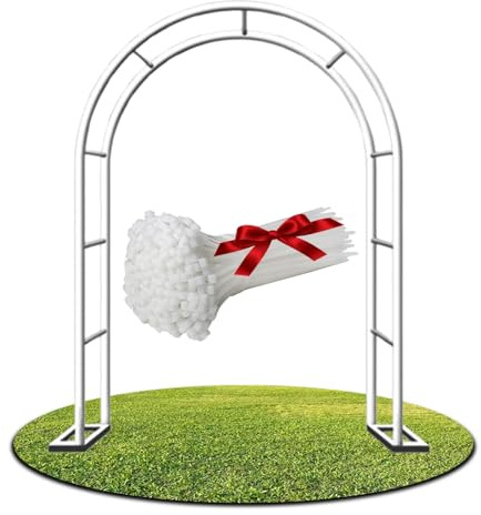 Rosenbogen Gartenbogen Rankhilfe Rosenhilfe Rosenbogen Aus Metall Stabil, Rankbogen Rankgitter Spalier Für Hochzeit, Garten, Balko(Weiß,W180 X H220cm)