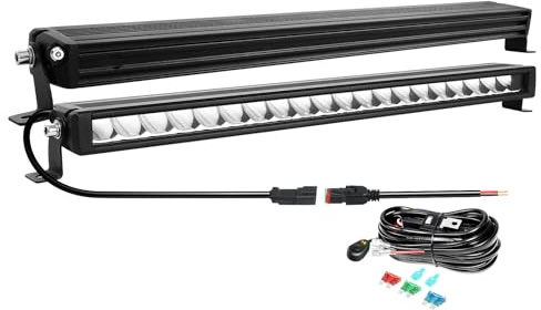 Willpower Led Lichtleiste Balken 12V 24V 23 60W für Auto Offroad KFZ | Lightbar Arbeitsscheinwerfer, mit 12V Kabelbaum, 6000K Weiß, IP67 Wasserdicht, Beleuchtung für Traktor ATV Boot Quad
