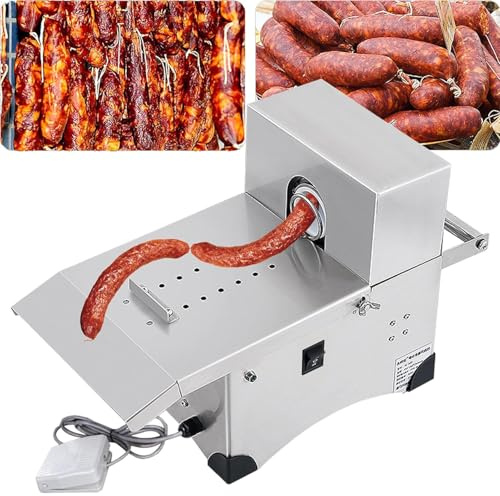 JIMINHUIXIN Macchina Annoda Salsicce Automatica con Pedale - Legatrice Elettrica per Carne, 2 modalità, Ideale per Wurstel e Salumi (Diametro Max 50mm) - per Fabbriche e Ristoranti