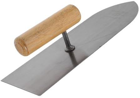HONITANO Paleta de Acabado Redondeada con Mango de Madera Herramienta Portátil para Enlucido y Alisado de Placas de Llana de Acabado para Hormigón Uso Profesional y DIY