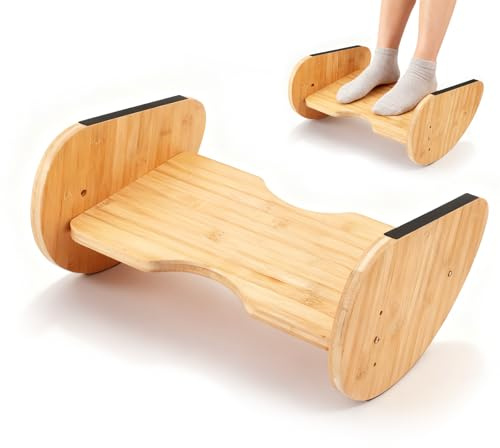 Poggiapiedi ergonomico in legno sotto la scrivania - Poggiapiedi da ufficio regolabile in altezza a 3 vie con superficie antiscivolo - Migliora la postura e la circolazione in ufficio e in casa