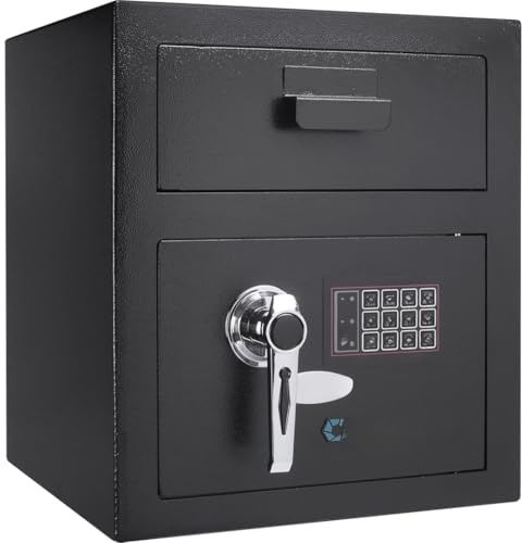 Cassaforte di sicurezza grande da 2,8 m cubi, tastiera in acciaio massiccio e doppio codice PIN, resistente al fuoco e all'acqua, anti-scoppio, resistente, colore: nero