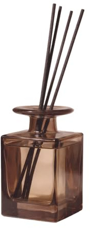 150ML/5OZ Square Amber Glass Diffuser Bottles Empty Refillable Vintage Diffuser Jars Decorative Aromatherapy Containers for Home Office(Excluding Aromatherapy Sticks)