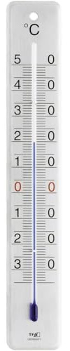 TFA Dostmann Analoges Innen-Außen-Thermometer, 12.2046.61, aus Edelstahl, Innen- und Außentemperatur, wetterfest
