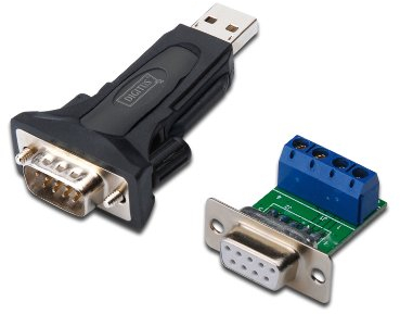 DIGITUS USB a adaptador serie, Conversor RS485, USB 2.0 Tipo-A a DSUB 9M, Chipset FTDI FT232RL, Incluye cable de 80 cm