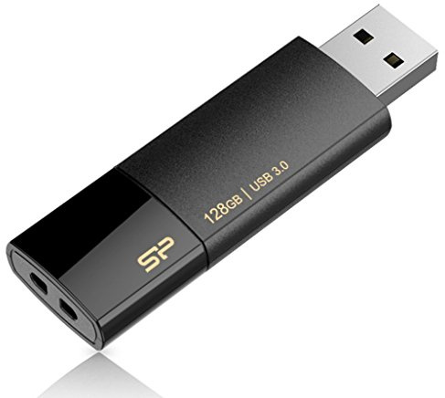 Silicon Power Blaze B05 - Memoria USB retráctil de 128 GB (USB 3.0), color negro
