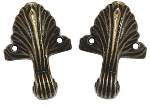 8 Stücke 4.4cm Antike Box Beine -Legierung Box Füße Fall Kabinett Beine Retro Möbel Eckenschutz Füße für Schrankfüße, für Stühle,Tisch,Schrank und Sofa,Möbel (Bronze)