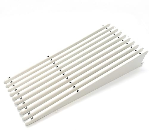 EAI Twin Slot Wall Mounted Shelving Bracket - Pack of 10, White, 470mm | Strong, Heavy Duty Steel Shelf Bracket | For Shed, Garage, Indoor Storage | Easy To Install Rack