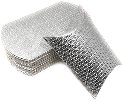 Pillowbox Kissen-Schachtel Faltschachtel, Geschenkbox aus Papier Geschenkschachtel mit erhabenem, quadratischem Muster (25x Silber – 11,5 x 7,5cm)
