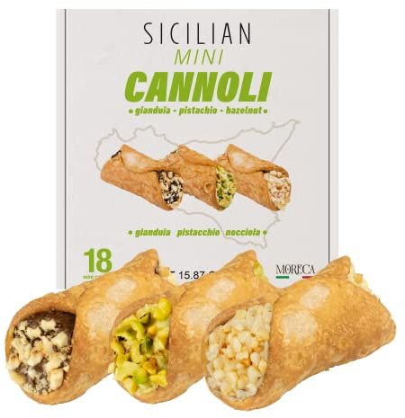 Cannoli Sicilianos, Kit de 12 Cannoli - HAZLO TÚ MISMO. Cannoli Individuales, Crema Chantilly y Chocolate. Kit de Cannoli con Crema en Polvo para Preparar en Casa. CANNOLI - SIKALY
