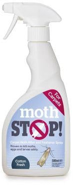 Lakeland Moth Stop Carpet Moth Killer & Freshener Spray – Cotton Fresh Effective up to 3 Months – 500ml