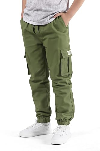 NATUST Jungen Cargohose Kinder Freizeithose mit Elastischem Bund