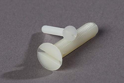 PD® Viti a testa svasata M5 x 40 mm con fessura (DIN 963/ISO 2009), viti a testa svasata in nylon PA, viti in plastica ritagliabili, 24 pezzi