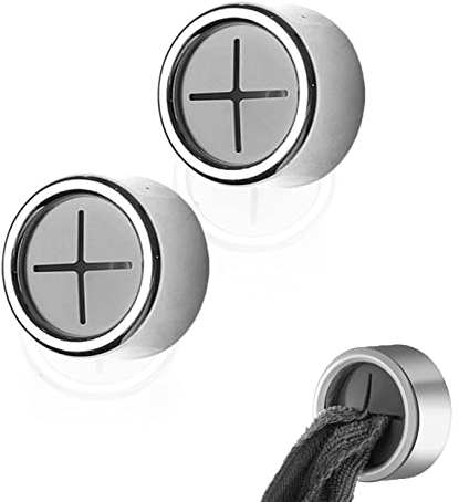 Gunwon 2pcs Tea Towel Holders, Premium Adhesive Towel Hooks,Round Tea Towel Hooks,Push in Suction Hand Towel Holder Set,Self Adhesive Towel Hanger,Towel Holders for Kitchen Bathroom and Home