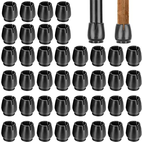 PALUDO 40 Stück Gummi Stuhlbeinkappen Filz, Stuhlkappen Rund, Schutzkappen für Stuhlbeine, Stuhlbeinschoner Schwarz Stuhlbeinschutz für Runde Beine Stuhlfüsse Bodenschutz(12-16mm)