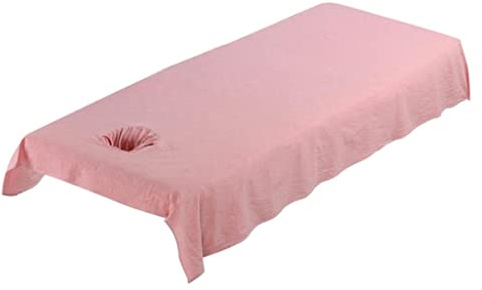 perfk Drap-housse Lavable pour Lit de Table de Massage D'acupuncture avec Trou de Respiration, Rose