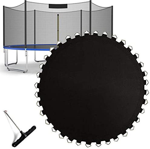 UVCMDUI Trampolin Sprungtuch ø 244 305 366 396 427, Sprungmatte Trampolin Ersatzteile Zubehör 8-Fach Vernäht, Viele Größen Springmatte für Gartentrampolin, Inkl. Federspanner,12ft 366cm 72 Rings