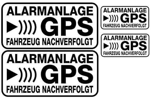 4 Stück GPS gesteuerte Fahrzeug aufkleber, Auto Sicherheits Anti Diebstahl aufkleber für Auto, Motorrad, Reifen, LKW, Wohnmobil (SCHWARZ)