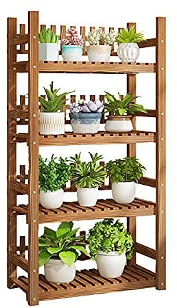 Supporto per Piante in Legno,Supporto per Balcone Interno da Giardino Esterno,Fioriera in Piedi Supporto per Fioriera con Scala in Legno,124x70cm