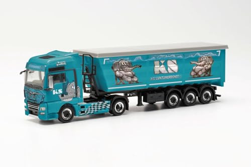 herpa 316538 | MAN TGX XXL Euro 6C Câble de selle rond en acier | Service de conteneurs KS | 1:87