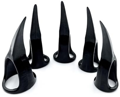 ALMYMM Juego de 5 anillos de garra gótica punk rock, retro, punk, rock, garra, anillos de dedo de garra, uñas postizas, anillos para las puntas de los dedos, decoración de uñas, disfraz de Halloween