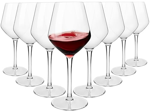 COOKY.D Infrangibile Bicchieri da vino Rosso di Bordeaux 425 ml,in Tritan-plastica grandi bicchieri da vino per matrimonio e Festa, per lavastoviglie garantiti, confezione da 8