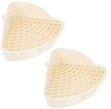 DOITOOL 2pcs Compact Bunny Pet Litter Box Rabbit Litter Tray Safe Edges for Hamster Rabbit Easy to Clean