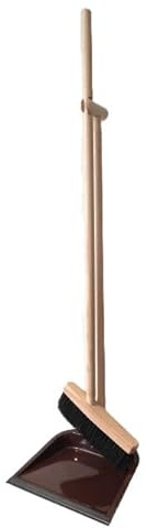 BaWoTec Stehkehrgarnitur Braune Britta XL Kehrgarnitur mit extra langem Stiel 107 cm Stielhöhe Kehrset erspart lästiges Bücken