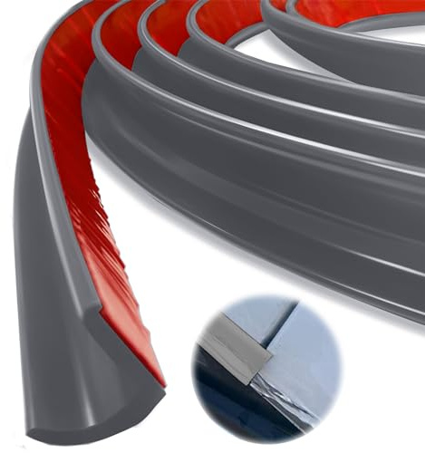Bocguy J Shape RV Rain Gutter, 2.5M Rain Gutter Self Adhesive Grey | PVC Plastic Roof Rain Diverter, Rain Diversion Strips for Vehicle Truck RV Boat Car Van Door Motorhome