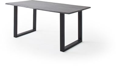 möbelando Baumkantentisch >Calabria< in Akazie grau/anthrazit - 180x76,5x90 (BxHxT)